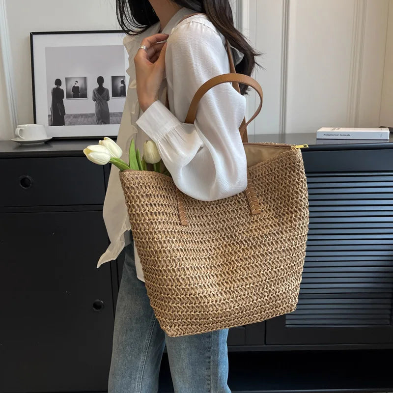 Bellamare – Tote de Paja Tejida a Mano Premium