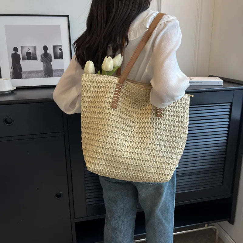 Bellamare – Tote de Paja Tejida a Mano Premium