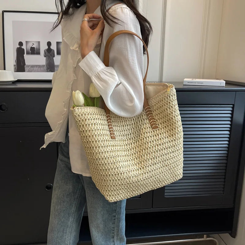 Bellamare – Tote de Paja Tejida a Mano Premium