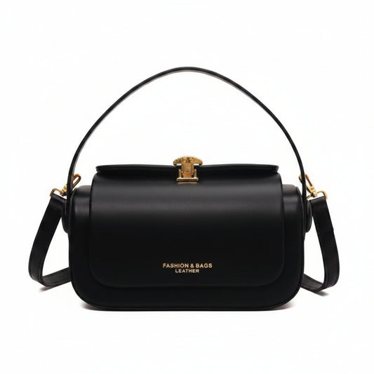 Noirvelle – Bandolera Negra de Cuero Texturizado Premium